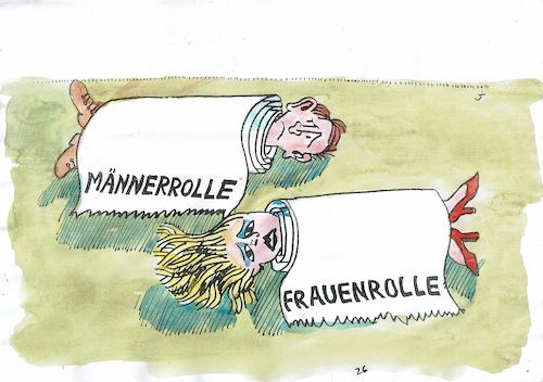 Cartoon: Rollen (medium) by Jan Tomaschoff tagged gender,geschlecht,mann,frau,gender,geschlecht,mann,frau