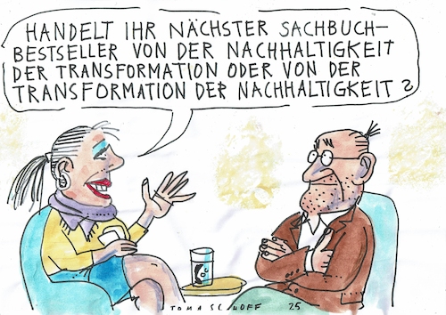 Cartoon: Sachbuch (medium) by Jan Tomaschoff tagged wissenschaft,phrasen,nachhaltigkeit,sachbuch,transformation,wissenschaft,phrasen,nachhaltigkeit,sachbuch,transformation