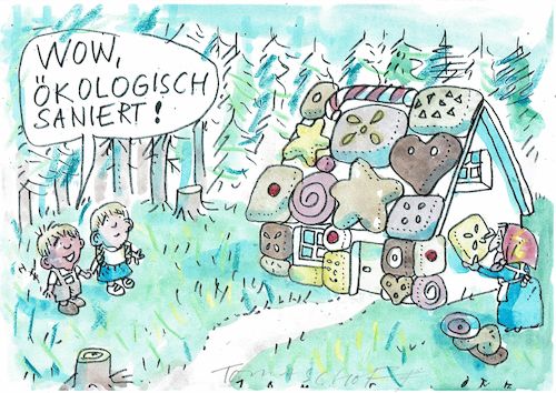 Cartoon: saniert (medium) by Jan Tomaschoff tagged umwelt,bauen,energie,umwelt,bauen,energie