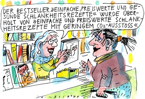 Cartoon: Schlankheitsrezepte (medium) by Jan Tomaschoff tagged schlankheitsrezepte,co2,co2,schlank,ernährung,diät,gesundheit,rezept