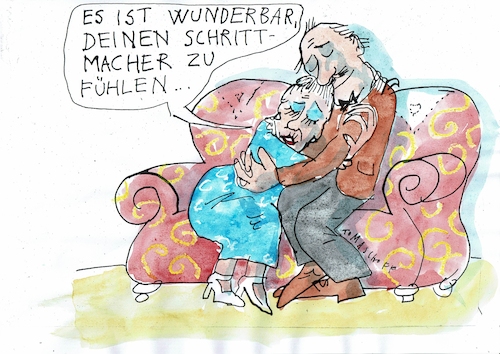 Cartoon: Schrittmacher (medium) by Jan Tomaschoff tagged gesundheit,alter,liebe,herz,gesundheit,alter,liebe,herz