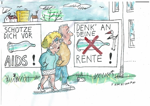 Cartoon: Schutz (medium) by Jan Tomaschoff tagged liebe,verhütung,infektion,rente,liebe,sex,verhütung,infektion,rente