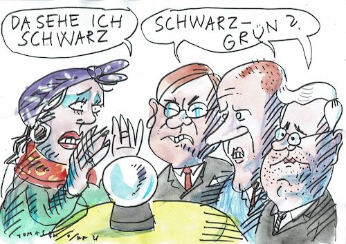 Cartoon: schwarzgrün (medium) by Jan Tomaschoff tagged cdu,grüne,cdu,grüne
