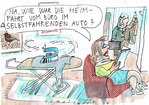 Cartoon: selbstfahrend (medium) by Jan Tomaschoff tagged selbstfahrende,autos,technik,selbstfahrende,autos,technik