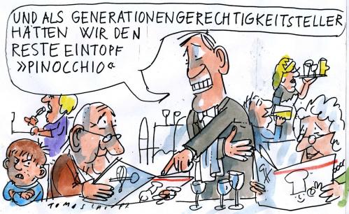Cartoon: Seniorenteller (medium) by Jan Tomaschoff tagged renten,rentner