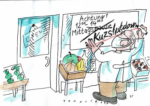 Cartoon: shut down (medium) by Jan Tomaschoff tagged corona,shut,down,corona,shut,down