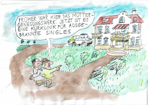 Cartoon: Singles (medium) by Jan Tomaschoff tagged familie,singles,mütter,familie,singles,mütter