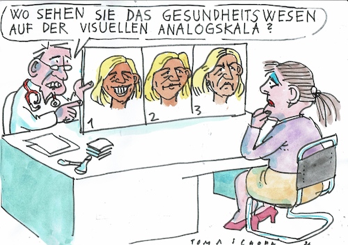Cartoon: Skala (medium) by Jan Tomaschoff tagged warken,gesundheit,kosten,sparen,warken,gesundheit,kosten,sparen