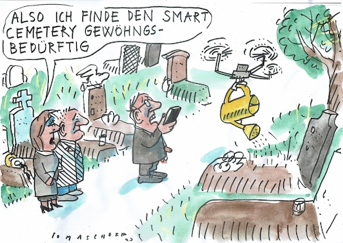 Cartoon: smart (medium) by Jan Tomaschoff tagged friedhof,tod,trauer,technik,friedhof,tod,trauer,technik