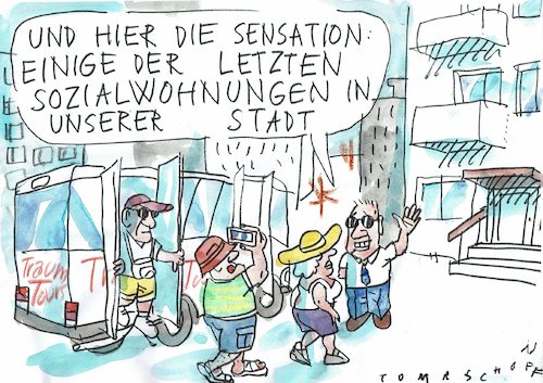 Cartoon: Sozialwohnungen (medium) by Jan Tomaschoff tagged wohnungsnot,mieten,wohnungsnot,mieten