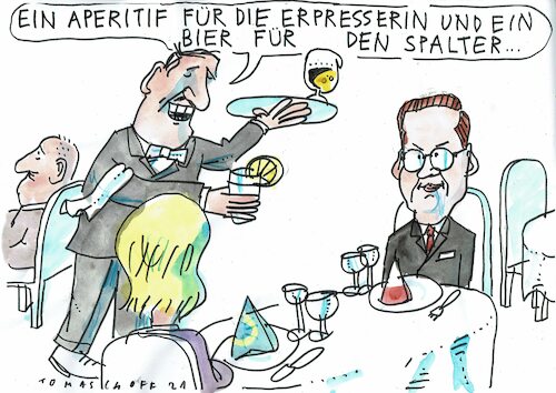 Cartoon: Spalten und Erpressen (medium) by Jan Tomaschoff tagged eu,polen,eu,polen