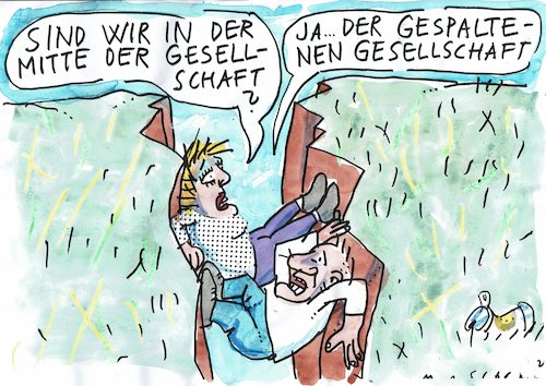 Cartoon: Spaltung (medium) by Jan Tomaschoff tagged gesellschaft,spaltung,radikalisierung,demokratie,gesellschaft,spaltung,radikalisierung,demokratie