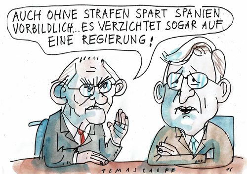 Cartoon: Spanien spart (medium) by Jan Tomaschoff tagged spanien,finanzkrise,eu,spanien,finanzkrise,eu