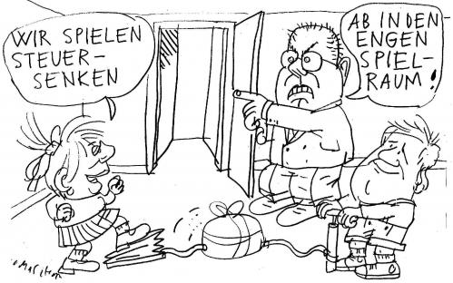Cartoon: Spielraum (medium) by Jan Tomaschoff tagged steuersenkungen,steinbrück