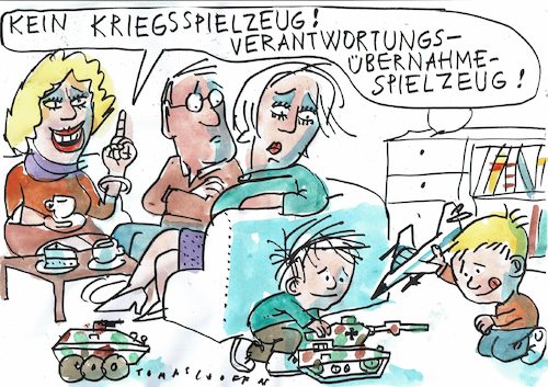 Cartoon: Spielzeug (medium) by Jan Tomaschoff tagged verantwortung,militär,auslandseinsätze,verantwortung,militär,auslandseinsätze