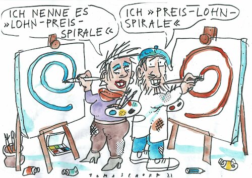 Cartoon: Spirale (medium) by Jan Tomaschoff tagged wirtschaft,löhne,preise,wirtschaft,löhne,preise