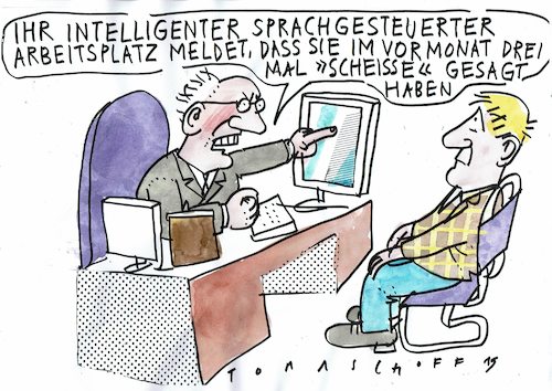 Cartoon: sprachgesteuert (medium) by Jan Tomaschoff tagged automation,digitalisiserung,privatsphäre,automation,digitalisiserung,privatsphäre