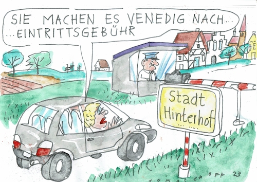 Cartoon: Stadtfinanzen (medium) by Jan Tomaschoff tagged tourismus,stadt,haushalt,tourismus,stadt,haushalt