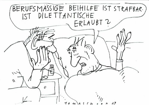 Cartoon: Sterbehilfe (medium) by Jan Tomaschoff tagged sterbehilfe,gesetz,sterbehilfe,gesetz