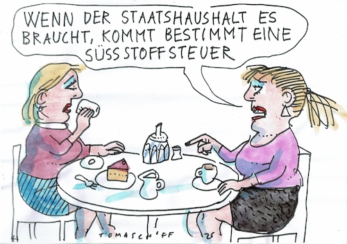 Cartoon: Steuer (medium) by Jan Tomaschoff tagged steuern,haushalt,staatsschulden,zucker,steuern,haushalt,staatsschulden,zucker