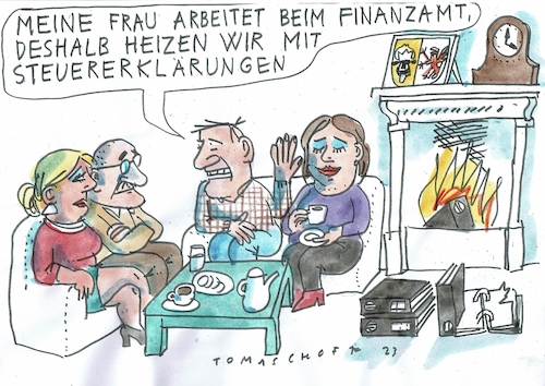Cartoon: Steuererklärung (medium) by Jan Tomaschoff tagged meck,pom,steurerklärungen,nord,stream,meck,pom,steurerklärungen,nord,stream