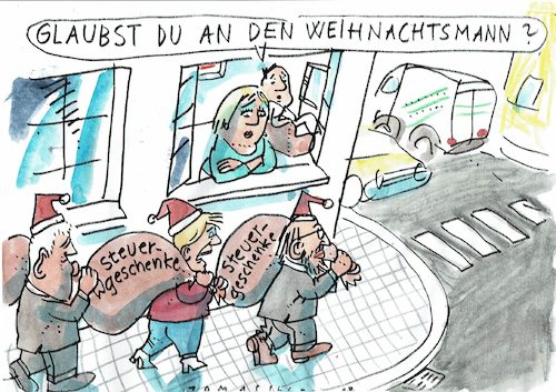 Cartoon: Steuergeschenke (medium) by Jan Tomaschoff tagged wahlen,steuern,wahlen,steuern