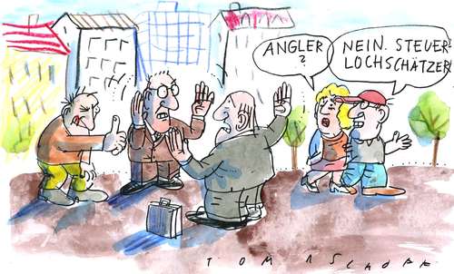 Cartoon: Steuerlöcher (medium) by Jan Tomaschoff tagged steuerloch,staatshaushalt,verschuldung,schulden,steuerloch,staatshaushalt,verschuldung,schulden
