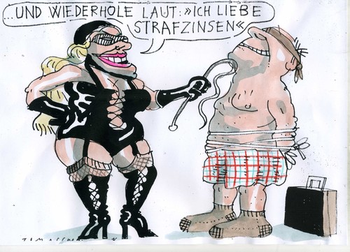 Cartoon: Strafzinsen (medium) by Jan Tomaschoff tagged sado,maso,manager,sado,maso,manager
