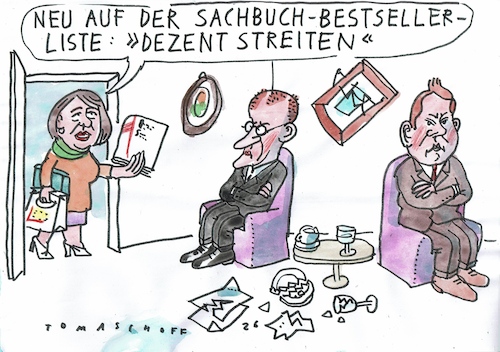 Cartoon: Streit (medium) by Jan Tomaschoff tagged mert,klingbeil,koalition,streit,mert,klingbeil,koalition,streit