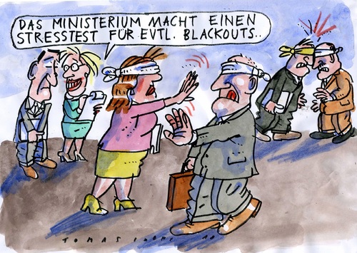 Cartoon: Stresstest (medium) by Jan Tomaschoff tagged stresstest,blackout,stresstest,blackout