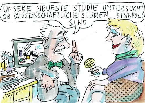 Cartoon: Studie (medium) by Jan Tomaschoff tagged wissanschaft,wahrheit,objektivität,wissanschaft,wahrheit,objektivität