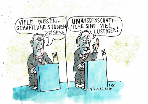 Cartoon: Studien (medium) by Jan Tomaschoff tagged wissenschaft,studien,glaubwürdigkeit,wissenschaft,studien,glaubwürdigkeit