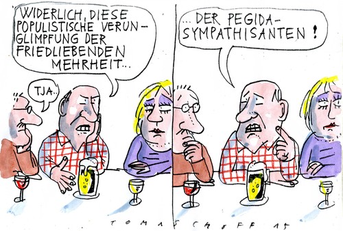 Cartoon: Sympathisanten (medium) by Jan Tomaschoff tagged pegida,pegida