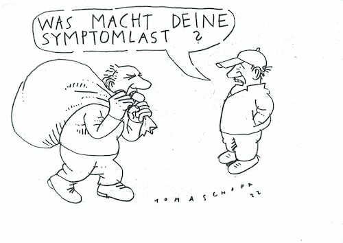 Cartoon: Symptomlast (medium) by Jan Tomaschoff tagged gesundheit,krankheit,symptome,gesundheit,krankheit,symptome