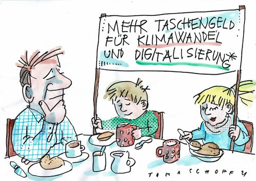 Cartoon: Tachengeld (medium) by Jan Tomaschoff tagged klima,digitalisierung,geld,klima,digitalisierung,geld