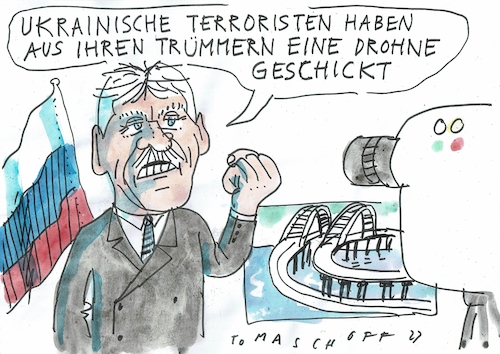Cartoon: Terror (medium) by Jan Tomaschoff tagged russland,peskow,ukraine,krieg,russland,peskow,ukraine,krieg