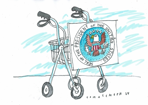 Cartoon: The President (medium) by Jan Tomaschoff tagged usa,biden,trump,alter,senioren,usa,biden,trump,alter,senioren