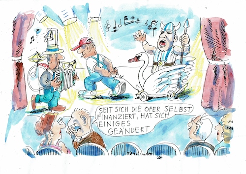 Cartoon: Theater (medium) by Jan Tomaschoff tagged kultur,oper,theater,geld,sparen,kultur,oper,theater,geld,sparen