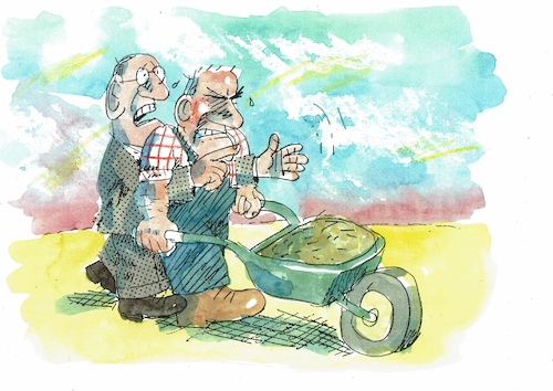 Cartoon: Theorie und Praxis (medium) by Jan Tomaschoff tagged arbeit,vorgesetzte,arbeit,vorgesetzte