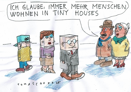 Cartoon: tiny houses (medium) by Jan Tomaschoff tagged wohnungsnot,tiny,houses,wohnungsnot,tiny,houses