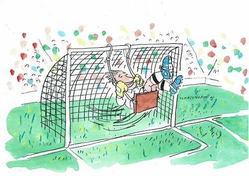 Cartoon: Tor (medium) by Jan Tomaschoff tagged fussball,meisterschaft,fussball,meisterschaft