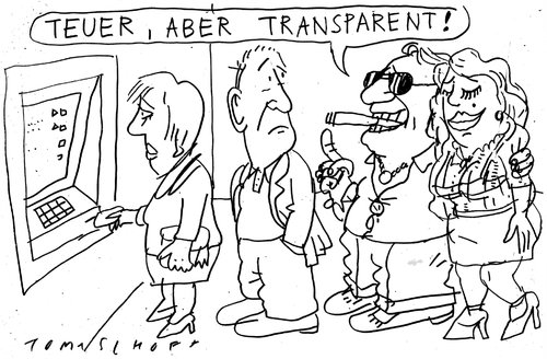 Cartoon: Transparenz (medium) by Jan Tomaschoff tagged geldautomaten,banken,transparenz