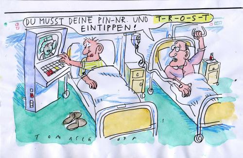 Cartoon: Trost (medium) by Jan Tomaschoff tagged apparatemedizin,gesundheit,krankenhäuser,patienten