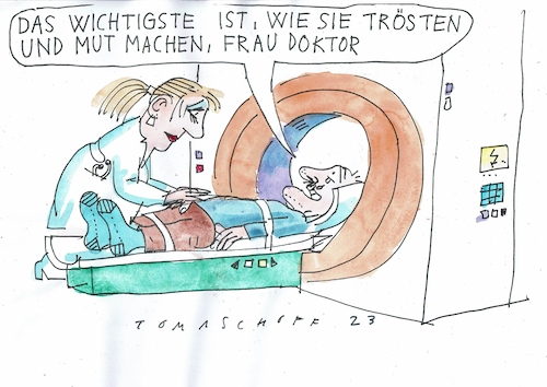 Cartoon: Trost (medium) by Jan Tomaschoff tagged medizin,gesundheit,psyche,zuwendung,medizin,gesundheit,psyche,zuwendung
