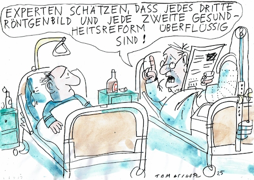 Cartoon: überflüssig (medium) by Jan Tomaschoff tagged gesundheit,ärzte,doppeluntersuchungen,reformen,geld,gesundheit,ärzte,doppeluntersuchungen,reformen,geld