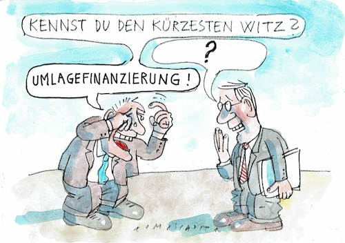 Cartoon: Umlage (medium) by Jan Tomaschoff tagged renten,demografie,fonanzierung,renten,demografie,fonanzierung