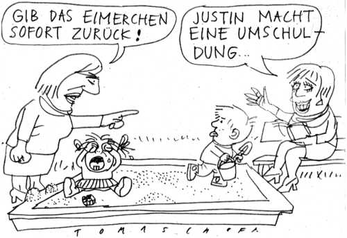 Cartoon: Umschuldung (medium) by Jan Tomaschoff tagged schulden,umschuldung,finanzen