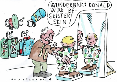 Cartoon: Uniform (medium) by Jan Tomaschoff tagged putin,trump,usa,russland,krieg,putin,trump,usa,russland,krieg