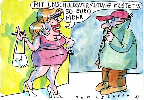 Cartoon: Unschuldsvermutung (medium) by Jan Tomaschoff tagged unschuldsvermutung,justiz,unschuldsvermutung,justiz