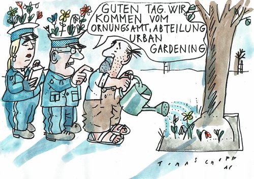 Cartoon: urban gardening (medium) by Jan Tomaschoff tagged urban,gardening,natur,stadt,urban,gardening,natur,stadt